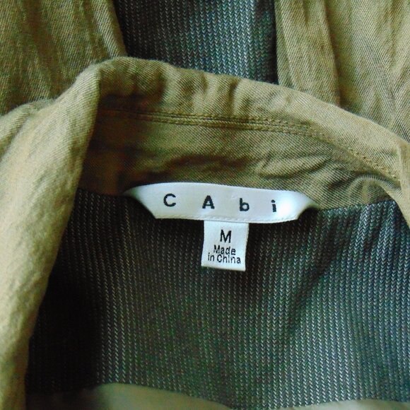 Cabi 840 Treasure Hunter Steampunk Khaki Gold Metal Jacket Coat M - Picture 13 of 15